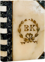 Italian marble paperweight presented as a book. by BOOK OBJECT.