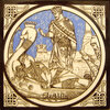 Another image of Six Minton tiles inspired by Tennyson's 'Idylls of the King'. by MOYR SMITH, John.