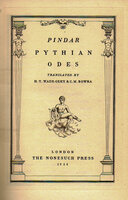 Pythian Odes. by NONESUCH PRESS. PINDAR. GOODEN, Stephen.