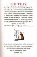 Sir Tray, An Arthurian Idyl. by BULLNETTLE PRESS. HAMLEY, Sir Edward.