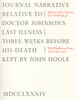 Another image of Journal Narrative Relative to Doctor Johnson's Last Illness Three Weeks Before His Death Kept by John Hoole. by WINDHOVER PRESS. HOOLE, John. THEIN, John. BRACK, O.M.