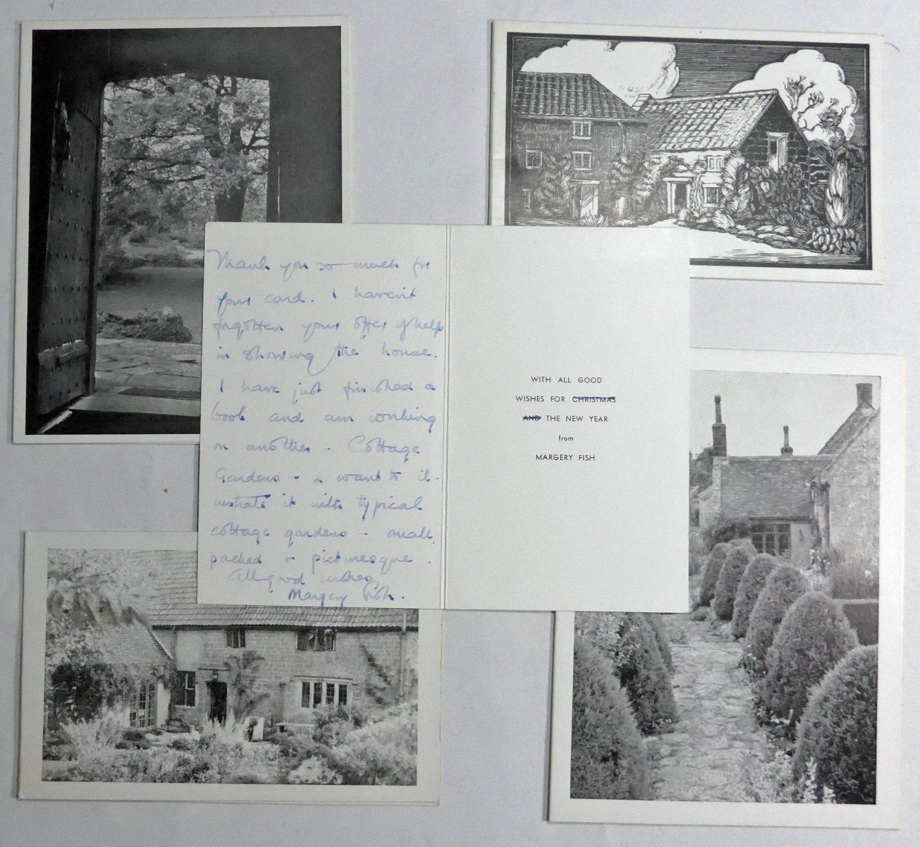 FIVE CHRISTMAS CARDS FROM EAST LAMBROOK MANOR by FISH Margery FIVE CHRISTMAS CARDS FROM EAST LAMBROOK MANOR by FISH Margery Hinck & Wall