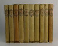 WORKS OF THOMAS LOVE PEACOCK. [Set of ten volumes, comprising:] MAID MARIAN; MELINCOURT, or Sir Oran Haut-Ton (in two volumes); CROTCHET CASTLE; NIGHTMARE ABBEY; CALIDORE & MISCELLANEA [Including Memoir of the author by Sir Edward Strachey]; THE MISFORTUNES OF ELPHIN; GRYLL GRANGE (in two volumes). by PEACOCK, Thomas Love. Edited by GARNETT, Richard.