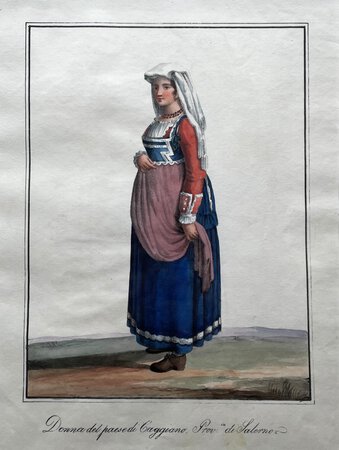 DONNA DEL PAESE DI CAGGIANO, PROVINCIA DI SALERNO. by School of/in the manner of Michela De Vito