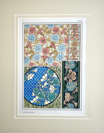 NASTURTIUM, Art Nouveau Lithographic Print. by Anna Martin. SCHOOL OF EUGENE GRASSET.