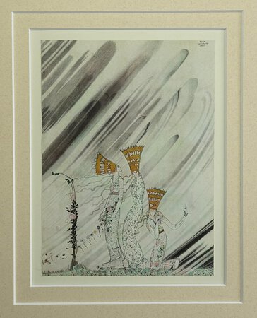 ‘Just as they bent down to take the rose a big dense snow-drift came and carried them away’ by By Kay Nielsen.