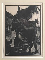 MILKING. by Clare Leighton.
