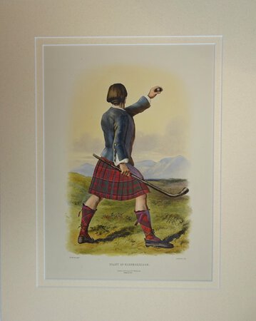 GRANT OF GLENMORRISON TARTAN. by McIan, Robert Ronald (sometimes Robert Ranald).