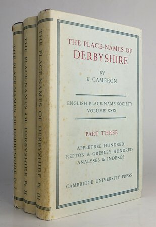 THE PLACE-NAMES OF DERBYSHIRE [Three Volumes] by CAMERON, Kenneth.