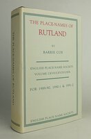THE PLACE-NAMES OF RUTLAND by COX, Barrie.