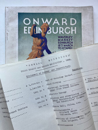 Onward Edinburgh: Third Health & Hygiene Exhibition, 1936. by Guidebook + Statement of Revenue & Expenditure [EDINBURGH]
