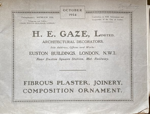 Fibrous Plaster Joinery ,Composition, Ornament by [H.E. GAZE LTD]