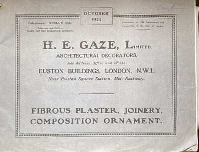 Fibrous Plaster Joinery ,Composition, Ornament by [H.E. GAZE LTD]