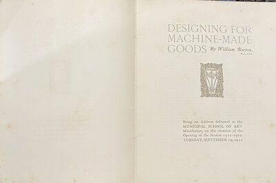 Designing for Machine Made Goods 1911 by PILKINGTONS - BURTON William