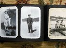 Another image of 1950s FAMILY PHOTO ALBUM w/ 50 SNAPSHOTS in BOATS on BEACH with BIG FISH