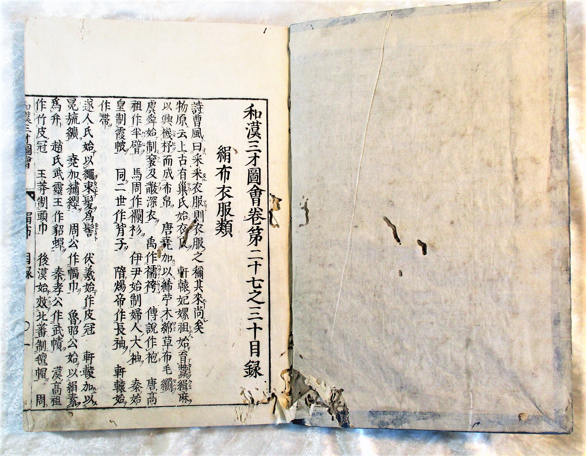 1712 SINOJAPANESE ENCYCLOPEDIA of TEXTILES, GARMENTS and FOOTWEAR Illustrated /… Blank Verso