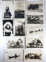 11 Vintage ALASKA Real Photo RPPC Postcards NATIVE AMERICANS Dogs KAYAK Sleds