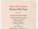 Another image of MICHAEL McCLURE - DOTS OF CREATION - LETTERPRESS POETRY BROADSIDE on HANDMADE PAPER 1982 by Michael McClure