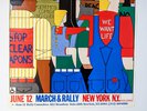 Another image of BREAD NOT BOMBS POSTER by ARTIST GIANCARLO IMPIGLIA - PROTEST MARCH NYC 1982