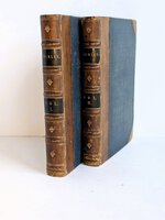1849 SHIRLEY by CURRER BELL [CHARLOTTE BRONTE] Two Volumes, Tauchnitz, Leipzig, Lovely Half-Leather Binding by CURRER BELL psuedonym of CHARLOTTE BRONTE