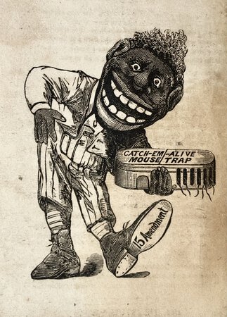 Unrecorded 1876 Songbook with RACIST RECONSTRUCTION AD MOCKING 15TH AMENDMENT by [Racist Advertising][Songbook][Reconstruction Era]