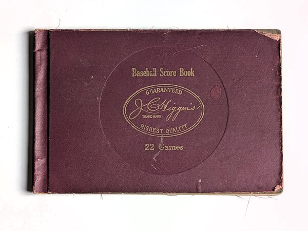 1915 BASEBALL SCORE BOOK for TEAM ROCK GROVE of STEPHENSON COUNTY, ILLINOIS