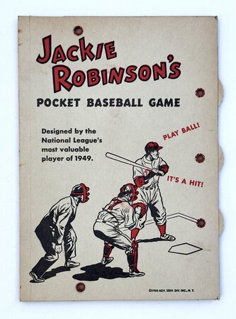 Rare 1950 JACKIE ROBINSON POCKET BASEBALL GAME CARD Brooklyn Dodgers by [African American] [Baseball] [Ephemera]