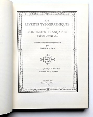 PRINTING IN FRANCE BEFORE 1800 / LIVRETS DES FONDERIES FRANÇAISES w/ 65 PLATES