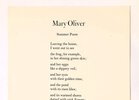 Another image of MARY OLIVER *SIGNED* BROADSIDE - SUMMER POEM - Da Capo Press 2002 by Mary Oliver