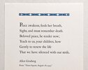 Another image of ALLEN GINSBERG BROADSIDE - PEACE AWAKENS - Da Capo Press 2006 by Allen Ginsberg