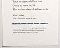 Another image of ALLEN GINSBERG BROADSIDE - PEACE AWAKENS - Da Capo Press 2006 by Allen Ginsberg