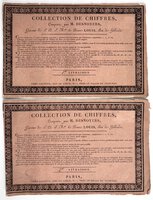 Engraved Antique French Ornamental Letterforms & Ciphers 1806 in Two Volumes COLLECTION DE CHIFFRES, Composés par H. Desnoyers, Graveur de S. A. I. Mgr. le Prince Louis, Roi de Hollande. 1e & 2e Livraison by H. Desnoyers