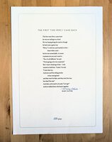 MARY OLIVER SIGNED BROADSIDE - FIRST TIME PERCY CAME BACK Ode to Her Beloved Deceased Dog - Limited Edition 1/500 by Mary Oliver